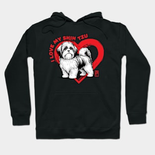 I Love My Shih Tzur - I Love my dog - Devoted dog Hoodie